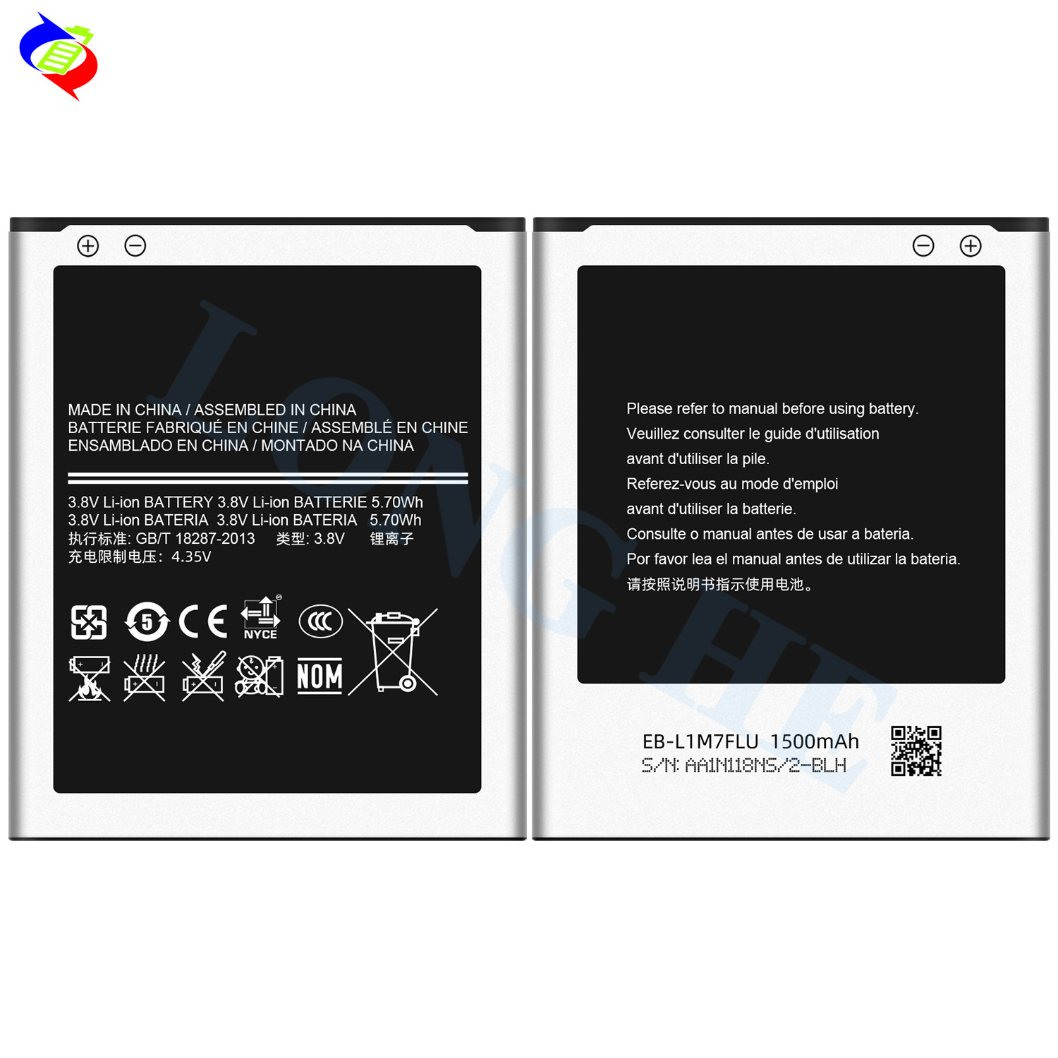 1500mAh EB-L1M7FLU Mobile Phone Battery for samsung Galaxy S3 Mini I8190 I8190N I8200