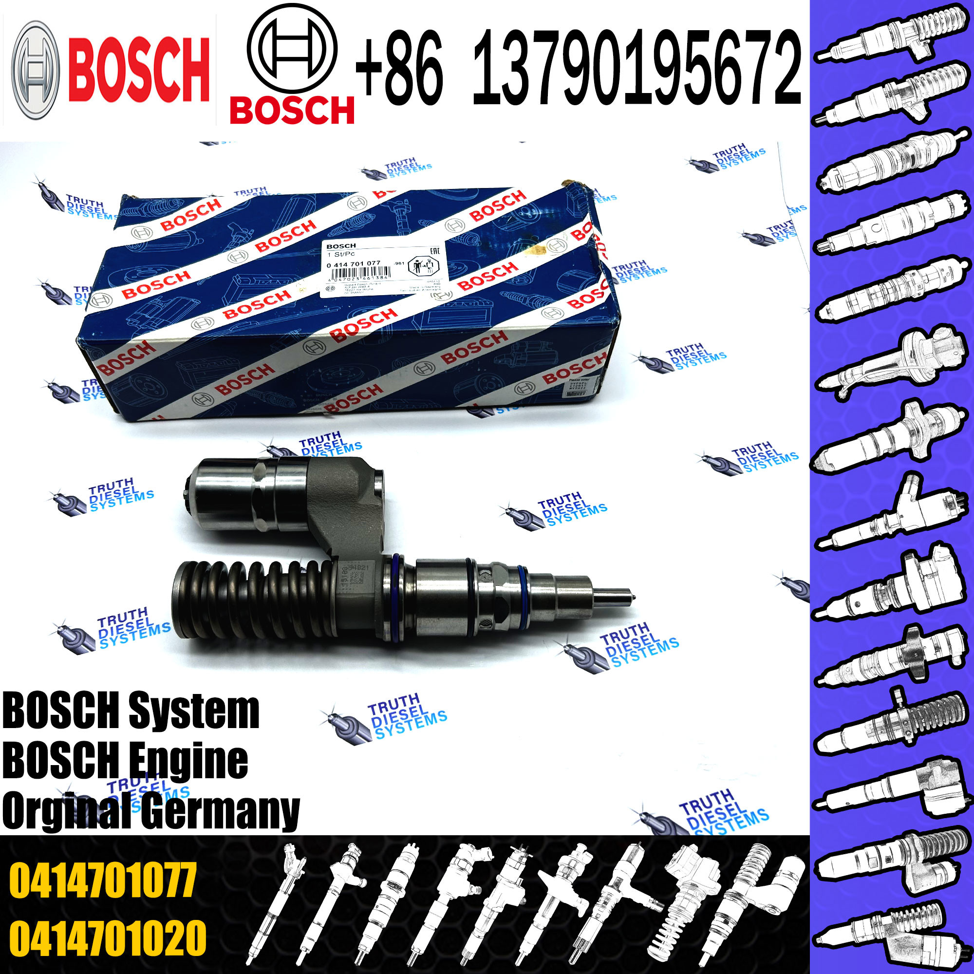 Diesel Common Rail Fuel Injector 0414701072 0414701051 0414701073 0414701076 0414701077