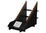 Buy cheap Black MDF Wooden Display Stands / Flooring Display Rack With Logo Printing from wholesalers