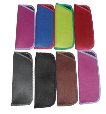 2024 hot soft sunglasses pouches bags from asia with metal spring clip closer