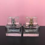 Cosmetic 30ml Perfume Spray Bottle Rectangle Flat Square Glass