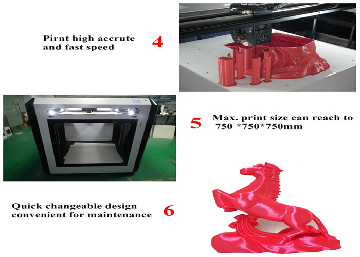 High Precision Printing For FDM 3D Printing Machine Largest Size 750 * 600*750 mm