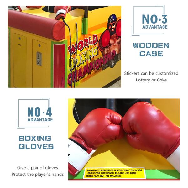 Coin Operated Dragon World Championship Boxing Punch Arcade Game Machine