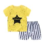 Summer Kids Pajama Set Plain Animal Short Sleeve Tee And Shorts
