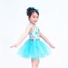 Buy cheap Floral Kids Dance Clothes Halter Neck Sequin Dress Tulle Tutu Skirt Attached from wholesalers