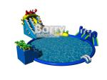 Blue seaworld amusement park equipment with big swiming pool for commercial