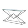 Buy cheap Clear Glass 151x40x75.5cm Stainless Steel Console Table French Style Console Table from wholesalers
