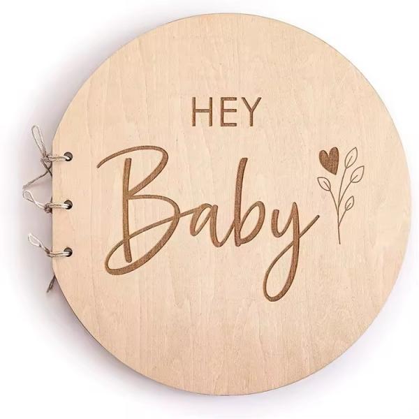 Buy cheap Handcrafted Plywood Baby Shower Souvenir Guestbook Milestone Wooden Circles from wholesalers