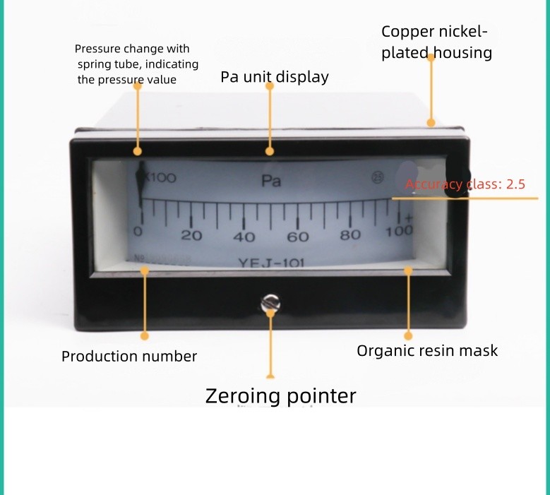 YEJ101 Differential Pressure Level Gauge Indicator Panel Mount