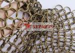 2.0x20mm Antique Bronze Welded Metal Ring Mesh Curtain For Architectural Designs