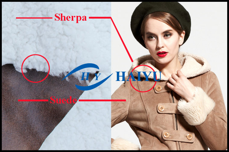 Commercial 100 Polyester Bonded Suede Fabric 350gsm~550gsm 300d/576f Yarn Count