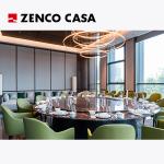 The Hotel Restaurant Furniture Includes A Swivel Marble Round Table And Green