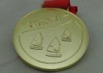 Brass Stamping Ribbon Custom Diecast Medals , Zinc Alloy Enamel Medals For
