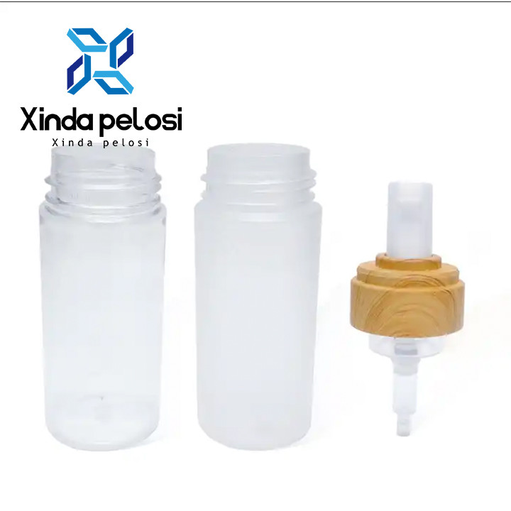 Recyclable Biodegradable Cosmetic Container Packaging Glass Pump Bottle With Bamboo Lid