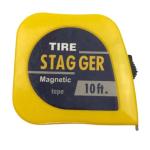 10 FT Steel Blade Racing Tire Stagger Tape Measure with Magnetic Back and Chrome