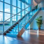 Corrosion-Resistant 304 Stainless Steel Handrails with Square Mount for Glass