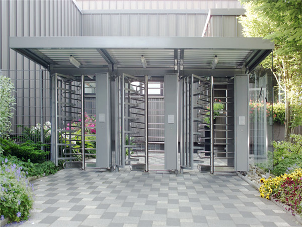 Revolving Turnstile Barrier Gate 304 Stainless Steel Turnstile With Card Reader Plate