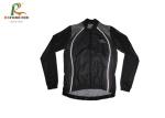 Black Long Sleeve Cycling Jersey Sun Protection , Stripes Personalized Cycling
