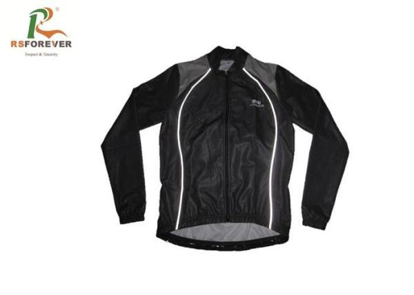 Buy cheap Black Long Sleeve Cycling Jersey Sun Protection , Stripes Personalized Cycling Jersey from wholesalers