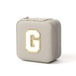 Small Leather Gray Jewelry Organizer Travel Case Jewelry Storage Box