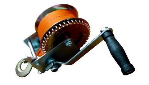Buy cheap Silver Gray Small Hand Winch , 1500lbs 50mm*10m Strap Lightweight Hand Winch from wholesalers