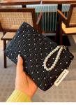 POLKA DOT BLACK MAKEUP BAG SWEET SKINCARE STORAGE BAG CARRYING PORTABLE COIN