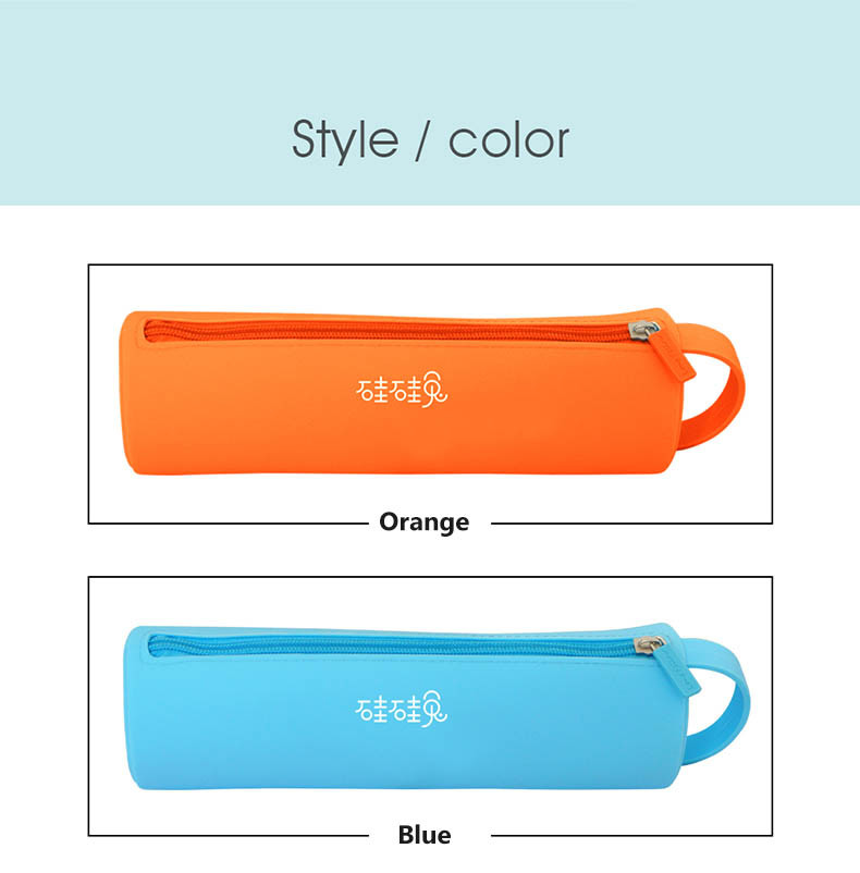 Circular Pen Bucket Silicone Cosmetic Storage Bag Portable Waterproof Silicone Storage Bag Jewelry Silicone Bag