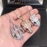 Hot Selling Fashion Necklace Pure 18k Gold Serpenti Necklace With Natural