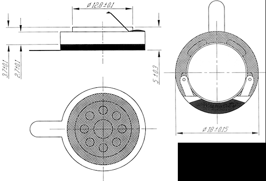 8ohm 0.8W Diameter 18mm Mobilephone speaker DXP18N-A