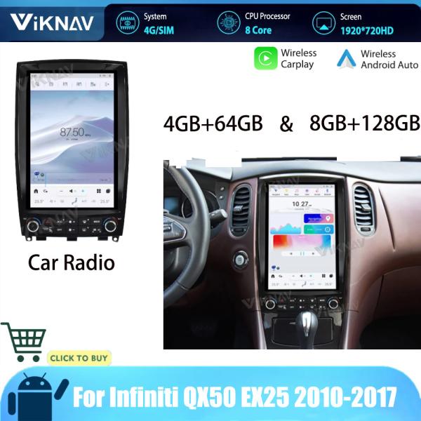 Infiniti QX50 EX25 2010-2017 Aftermarket Bluetooth Car Stereo Double Din Head