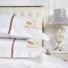 Buy cheap Custom Embroidery Logo Hotel Cover Sheet Set Four Pcs 100% Cotton King Size Bed Sheet from wholesalers