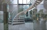 Prefabricated Building Curved Stairs Stainless / Carbon Steel Beam Material
