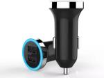 Black Color LED Screen Fast Car Charger , QC 3.0 High End Smart Portable Car