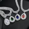 Buy cheap Womens Necklace Earring Wedding Accessories Red Imitation Diamond Bridal Necklace High Quality Cz Necklace Jewelry S from wholesalers