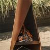 Buy cheap Freestanding 120cm Modern Outdoor Fireplace Geometric Corten Steel Chimenea from wholesalers