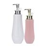 Buy cheap Gold Pump Empty Liquid Cleanser Cosmetic Packaging Pet Squeeze 500ml Pink Shampoo Bottle from wholesalers