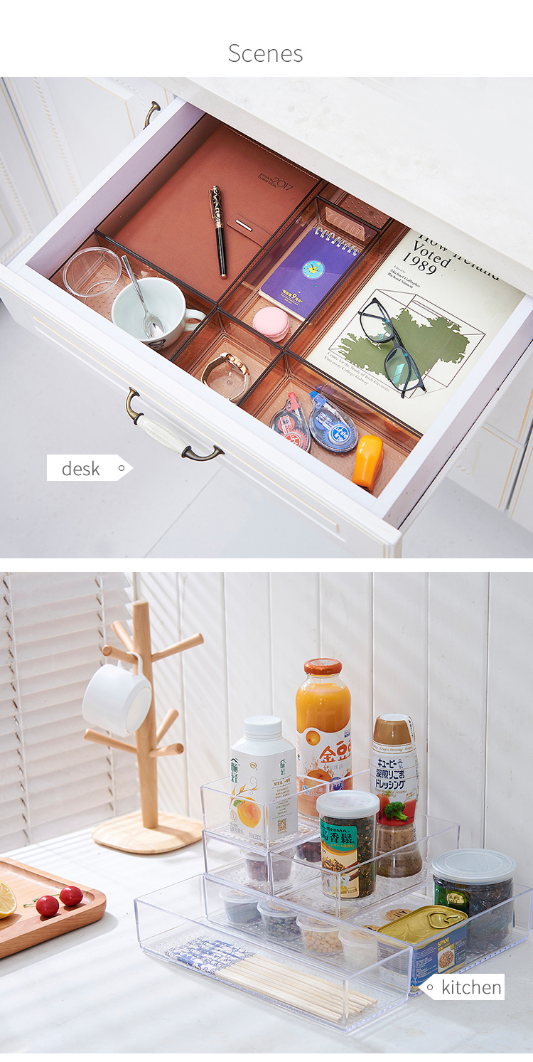 Clarity Tableware Drawer Organizer 1L-3L Cutlery Drawer Inserts For Household
