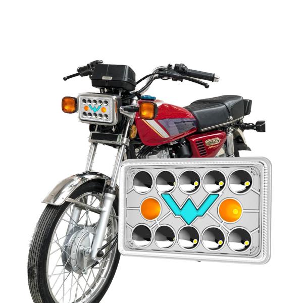 YAYE CG125 DC12V Semi-assembly Red DRL White Hi/Lo Beam Motorcycle LED Headlight