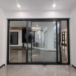 Aluminium Double Tempered Glass Energy Efficient Sliding Door