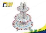 CMYK Printing Pop Design Cardboard Tiered Cake Stand Durable For Shopping Mall