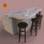 Antibacterial Solid Surface Bar Counter Artificial Stone Marble Small Bar