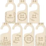 Wooden Baby Monthly Milestone Cards Wooden Baby Closet Dividers Nursery Gifts
