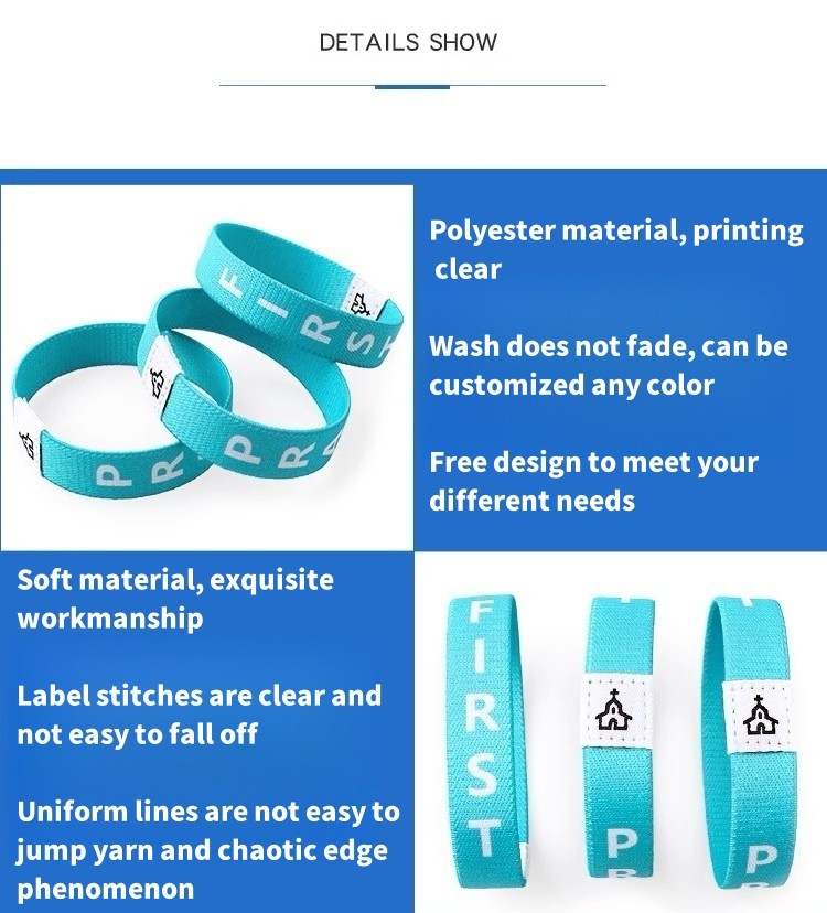 Fabric Stretch Daily Bible Verse Bracelets With NFC RFID Fabric Elastic Wristbands