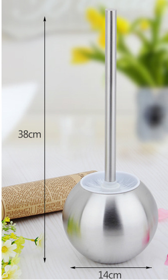 toilet brush with 304 stainless steel long handle Round Base Economy Strong Clean Toilet Brush Set