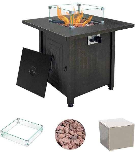 Buy cheap Outdoor Propane Gas Fire Bench Gas Square Fire Pit Coffee Brown Square from wholesalers