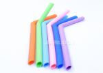 Fancy BPA Free Reusable Straws , Travel Collapsible Silicone Straw Colorfast