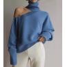 Buy cheap Small Quantity Garment Manufacturer High Neck Off Shoulder Knitted Sweater Women'S Long Sleeve Top from wholesalers