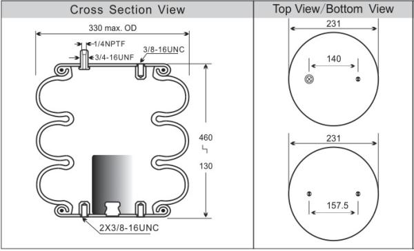 Buy cheap Air Lift Bellows Convoluted Air Spring Contitech FT330-29 546 Firestone W013587994 from wholesalers