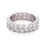 925 Sterling Silver Marquise White Gold CZ Eternity Band Rings Express Service