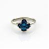 Buy cheap Sterling Silver Engagement Ring with Solitaire 6mm Created Blue Topaz(F88) from wholesalers